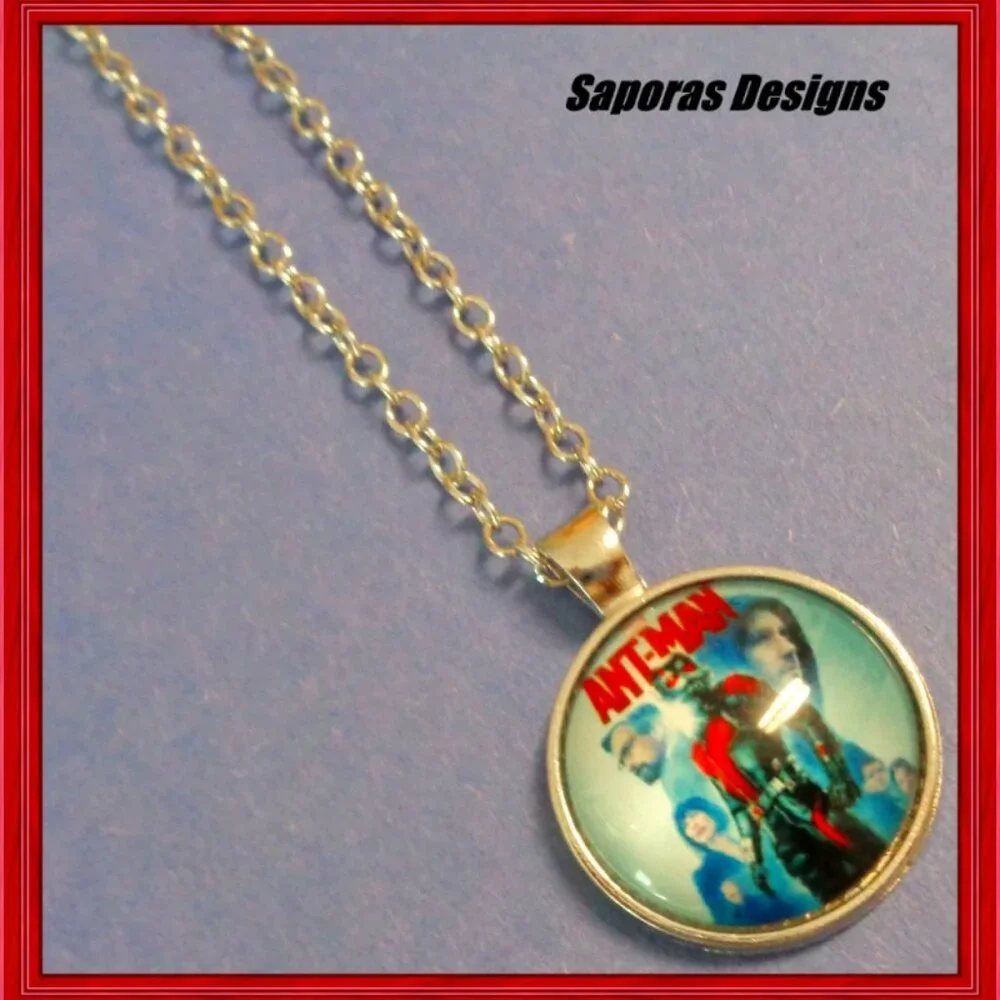 Silver Tone Ant-Man Theme Necklace Unisex